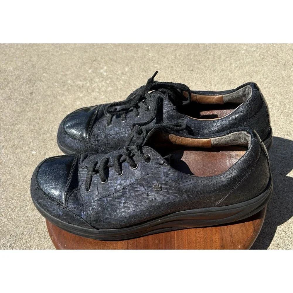 Finn Comfort Shoes Sneakers Womens 7.5 Blue Casual Lace Oxford Leather Germany